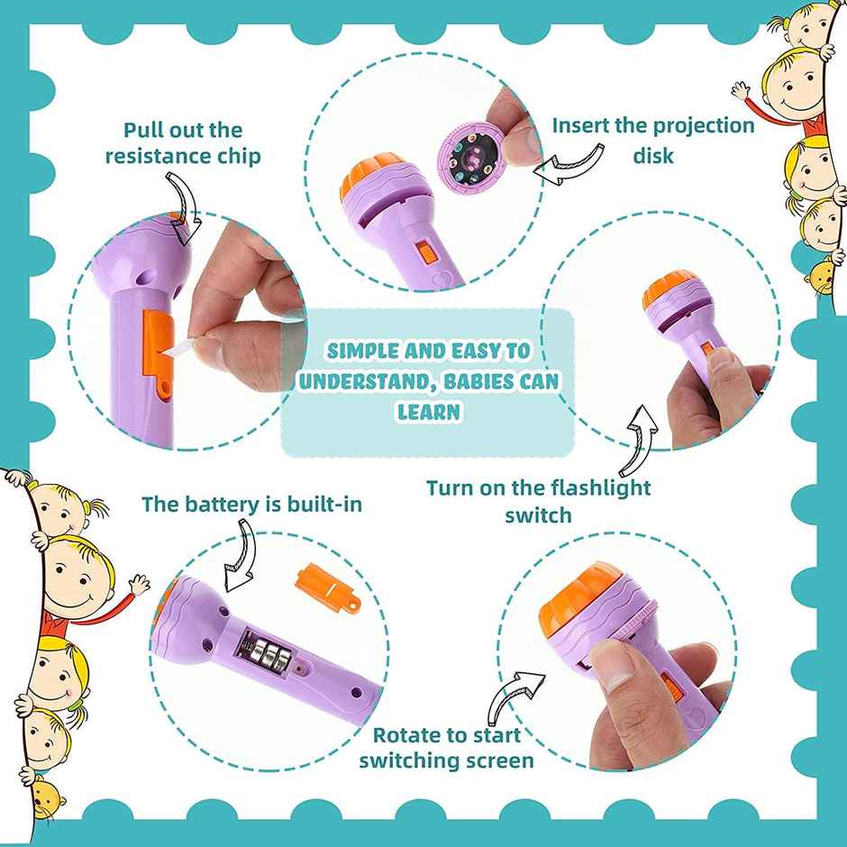 Fablue Projection Flashlight Educational Toy For Kids - Multicolor