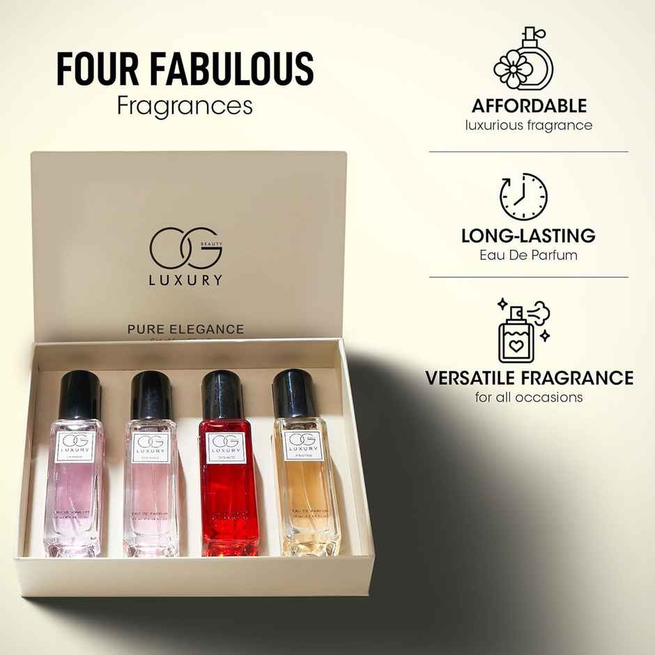 Og Beauty Luxury Pure Elegance Eau De Parfum | Pack of 4 for Women