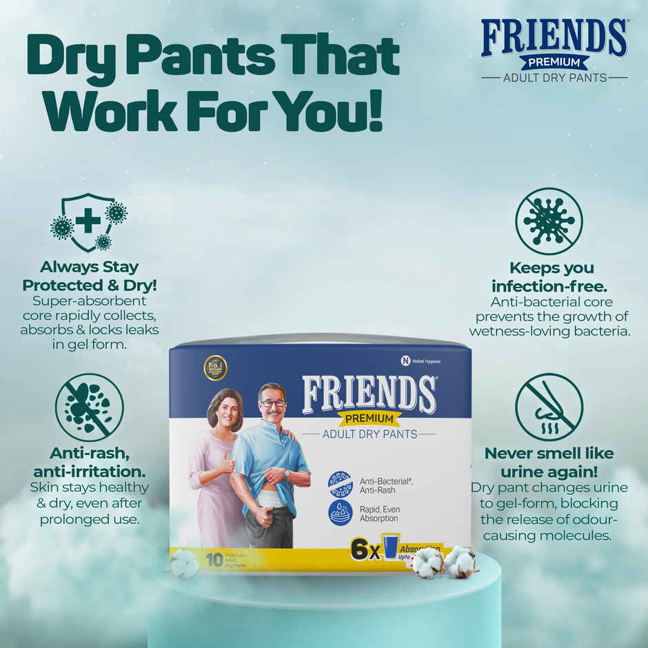 Friends Adult Diaper Pant  | M | 25-48 inch | Premium Type