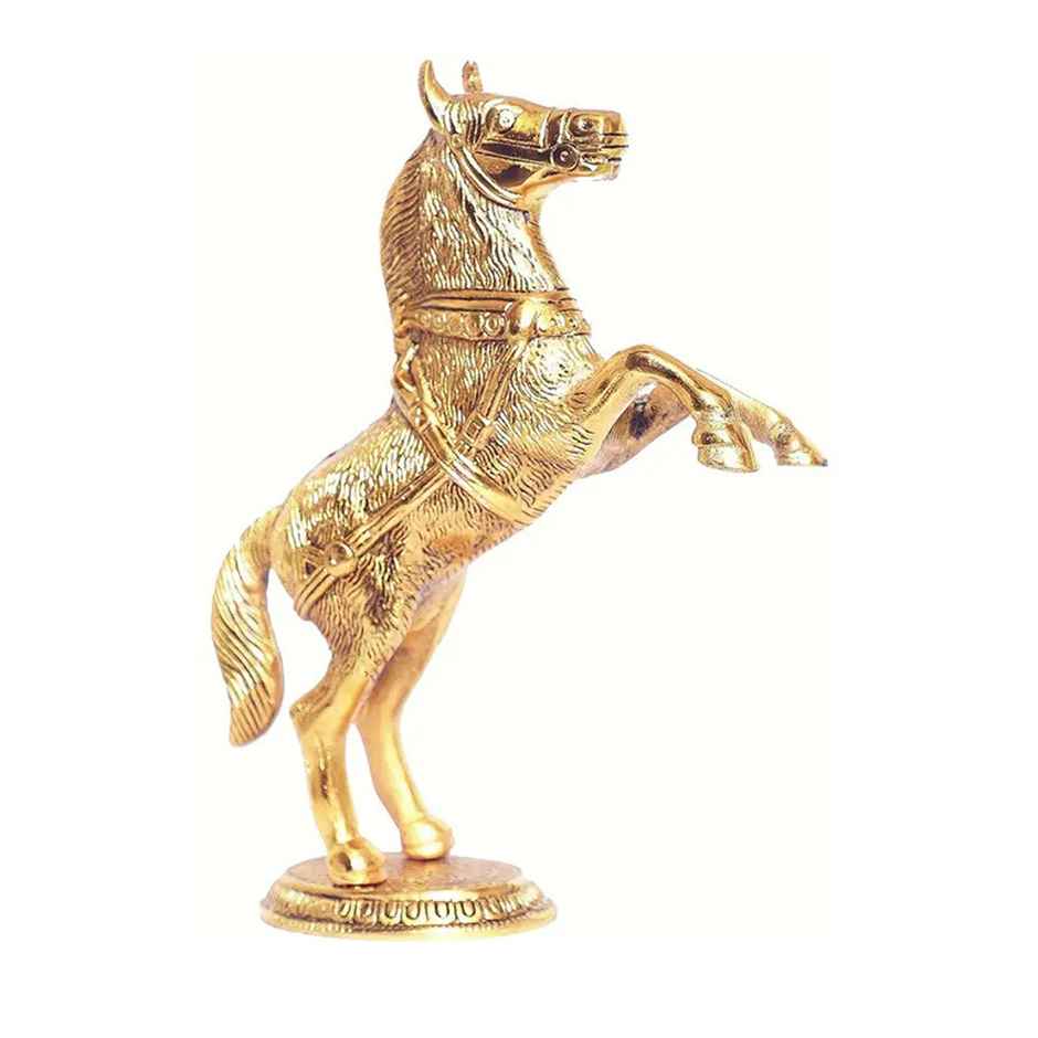 Devnidhii Jumping Horse Big in Gold Polish Vastu Feng Shui