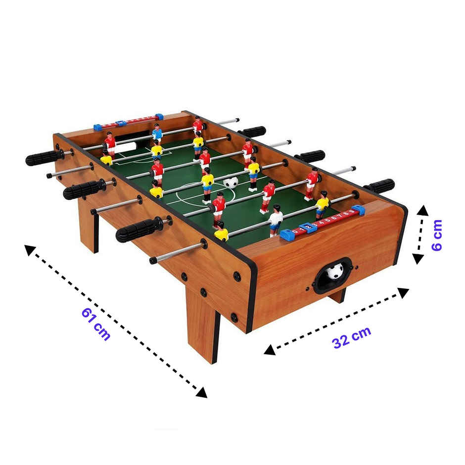 Toyshine Mid-Sized Foosball, Mini Football, Table Soccer Game, 6 Rods, 24 Inches, Multicolor