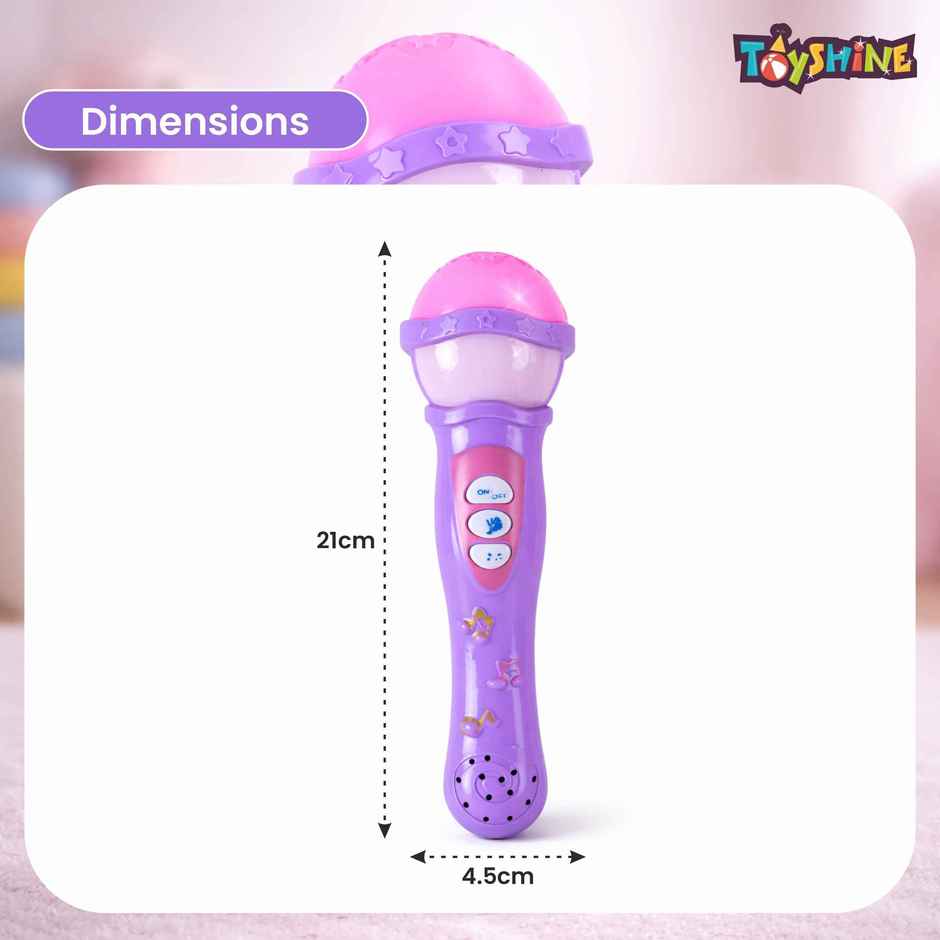 Toyshine Musical Microphone Singing Mic Toy With Lights and Clear Sound | Purple
