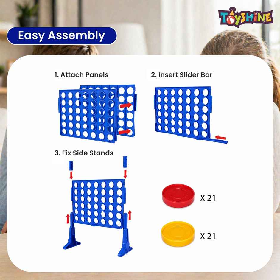 Toyshine 4 In A Row Connect Exciting Strategy Game For 2 Players Indoor Family Fun Game | 3+ Years