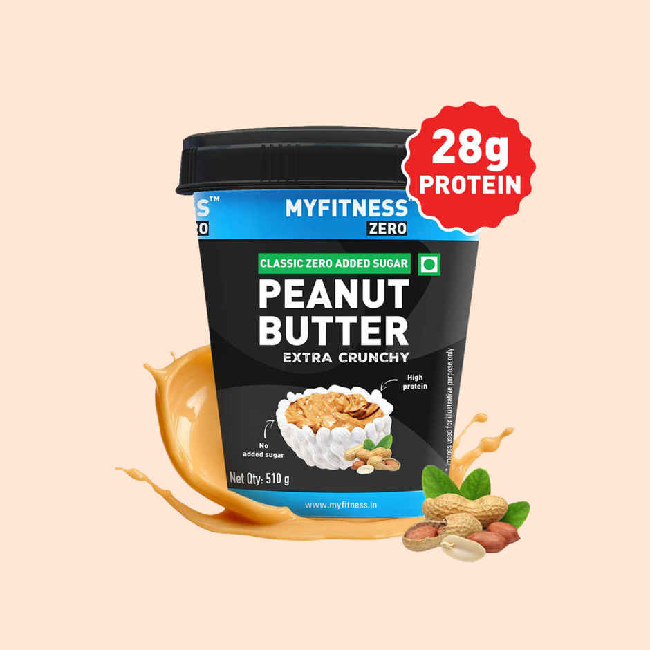 MyFitness 28g High Protein Unsweetened Peanut Butter Crunchy | Zero Added Sugar & No Oil Separation