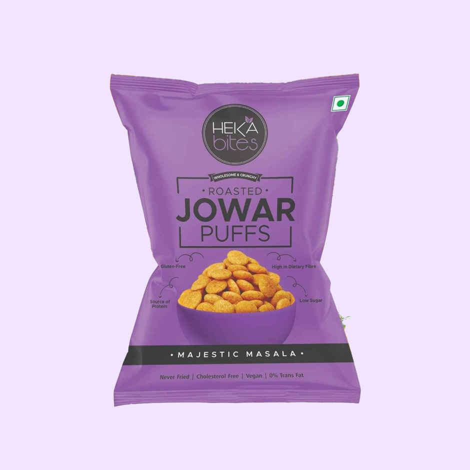 Heka Bites Roasted Jowar Puffs Majestic Masala | Low Calorie & Healthy Snacks