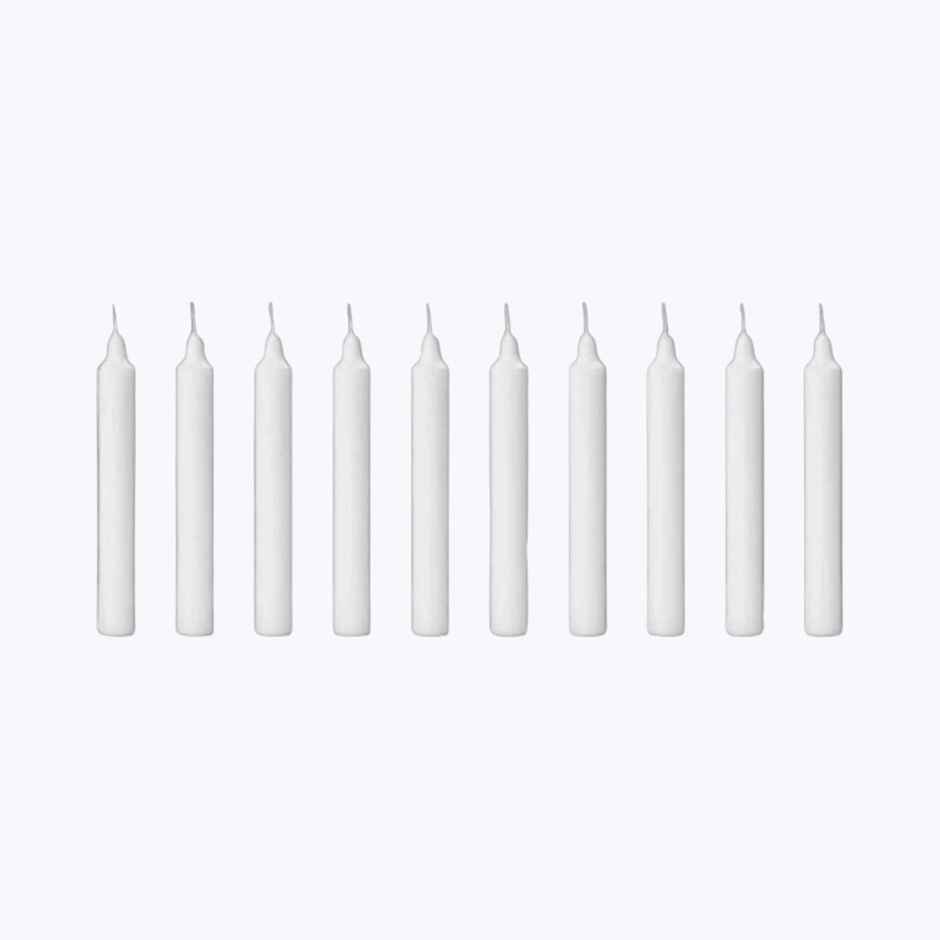 Plain White Candles | Pack of 10 | Unscented | Home Utility | Pichai