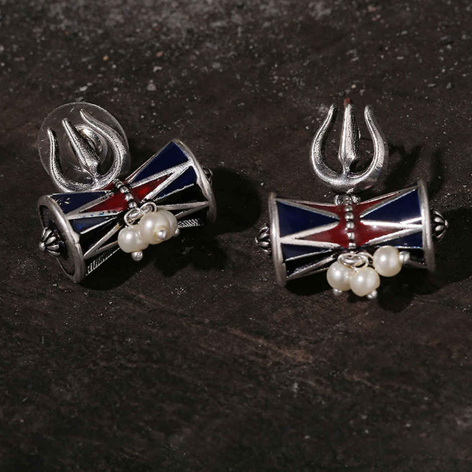 Voylla Moksha Damru Trishul Earrings
