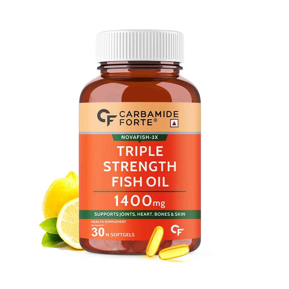 Carbamide Forte Triple Strength Omega 3 Fish Oil 1400mg with Multivitamin Capsule for Men & Women - 30 Capsules