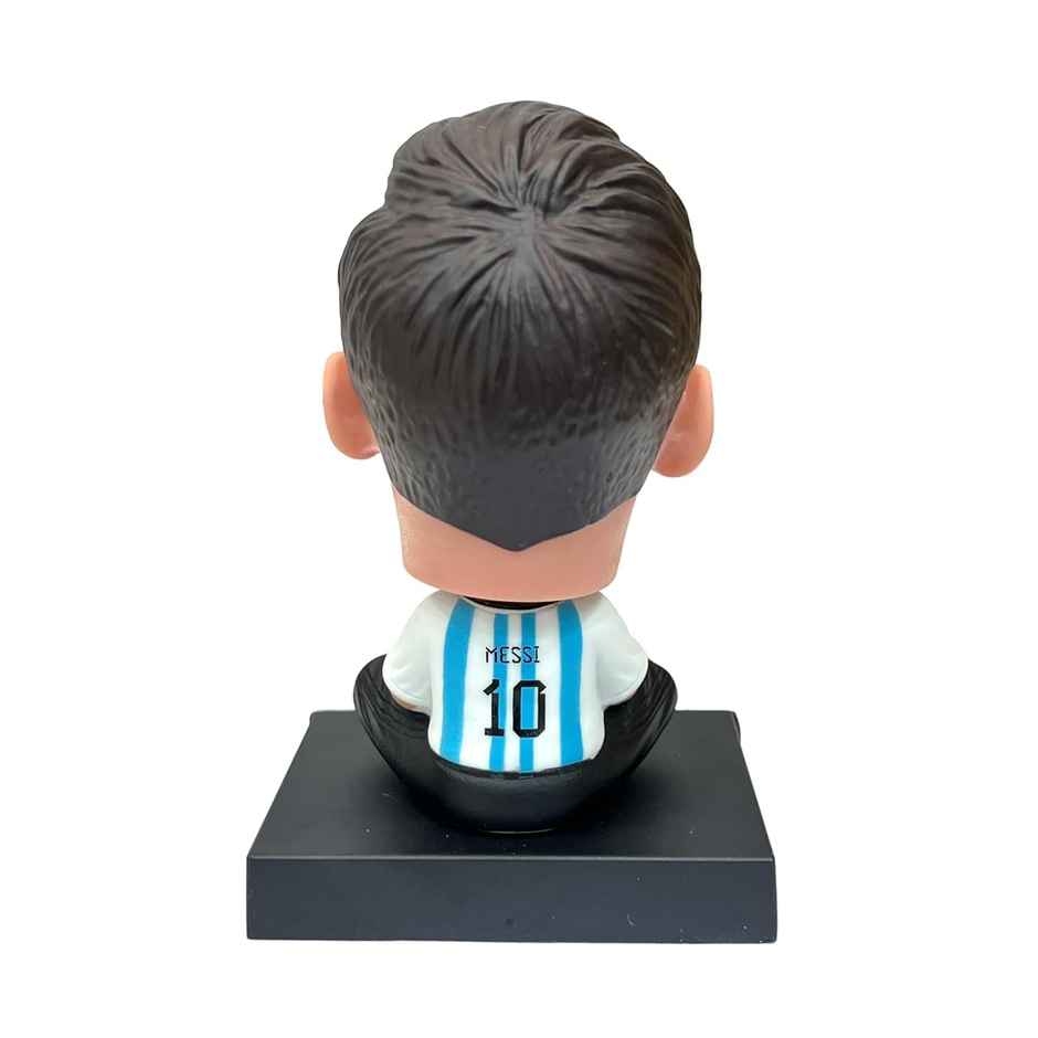 RideRevamp Lionel Messi Bobblehead | Polystone Football Figurine 10.2cm (Argentina Jersey)