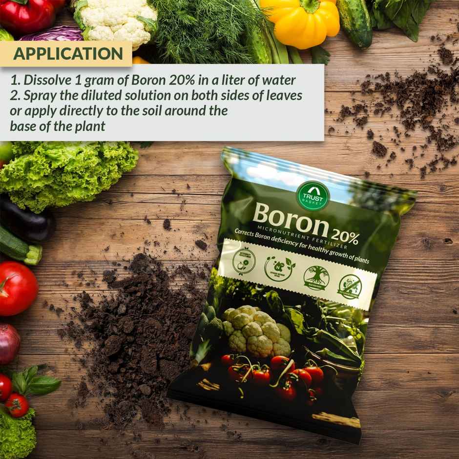 TrustBasket Boron Fertilizer | 20% Boron Water-Soluble Mix for Growth & Flowering