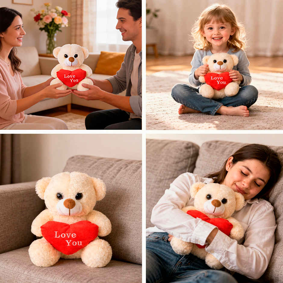 Gillette Fusion Premium Gift Set For Men (1pc) & Webby Plush Teddy Bear With Heart - 25 Cm (1pc) Combo