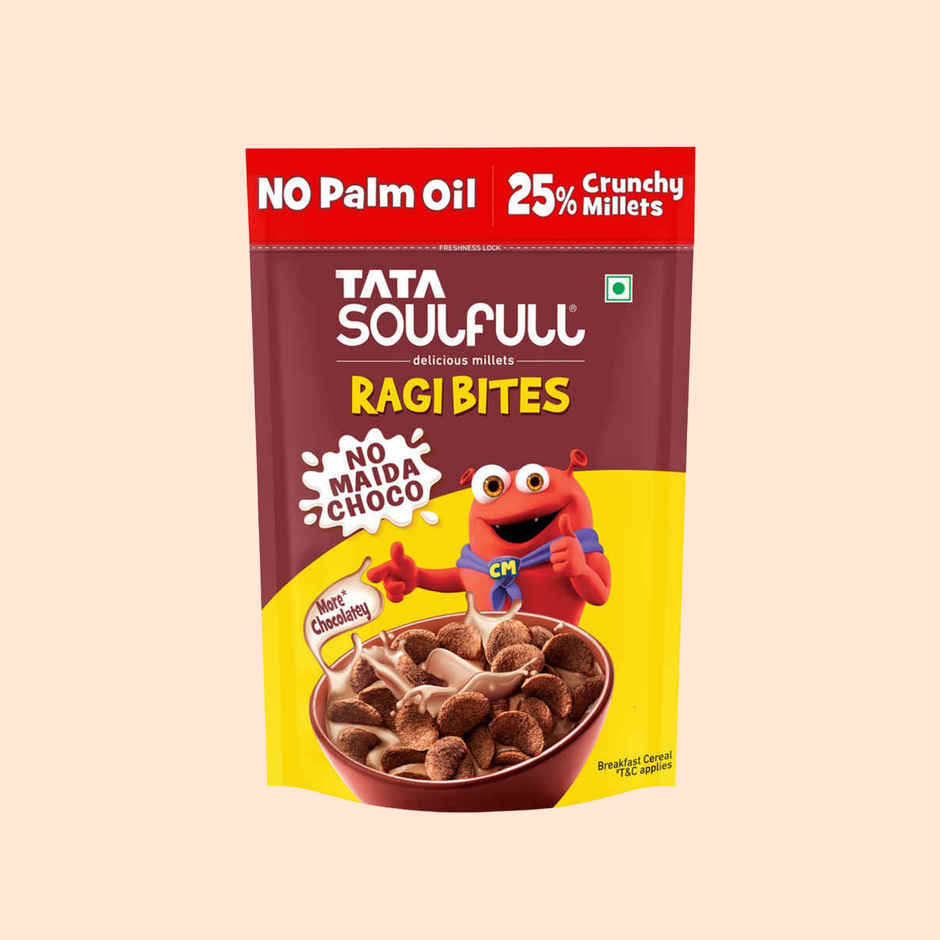 Tata Soulfull Ragi Bites No Maida Choco, Yummy Chocolatey, 7 Grains, Breakfast Cereals