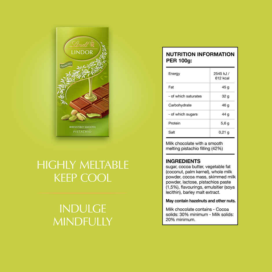 Lindt Lindor Pistachio Tablet