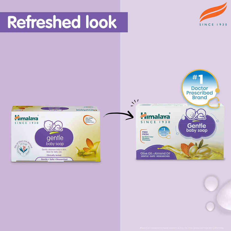 Himalaya Gentle Baby Soap with 100% Natural Almond & Olive Oil -| No Post Bath Dryness