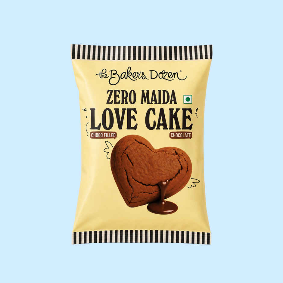 The Baker's Dozen Zero Maida Love Cake Chocolate | Choco Filled | Heart Cake | Small Cake