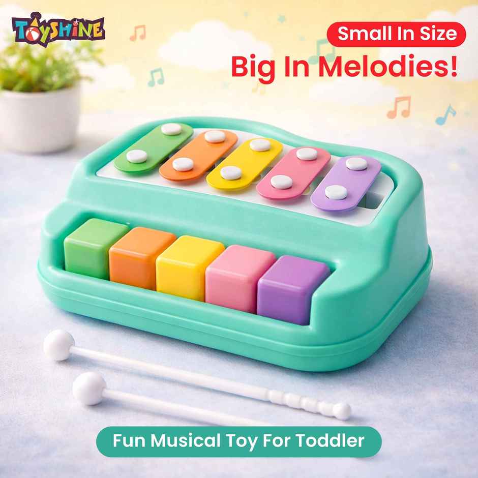 Toyshine Musical Xylophone And Mini Piano, Non Toxic, Non-Battery, Assorted Color