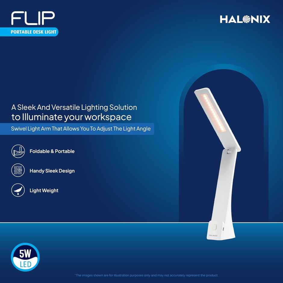 Halonix Flip 5w Table Lamp With 3 Lighting Modes.