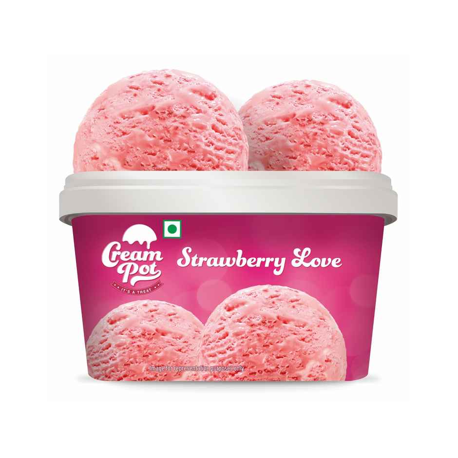 Cream Pot Strawberry Tub | Frozen Dessert Tub