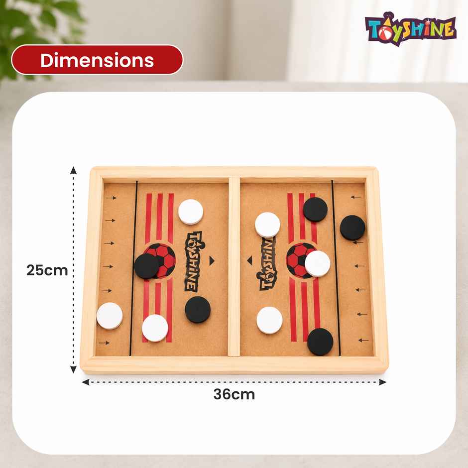 Toyshine Junior Fast Sling Puck Game | Pine Wood String Hockey Fun