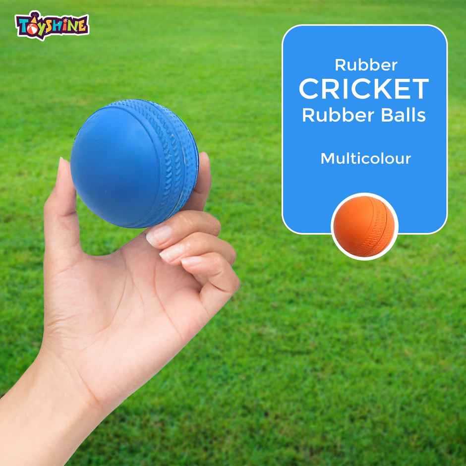 Toyshine Rubber Cricket Balls for Kids - Pack of 10 | Multicolor | Standard Size