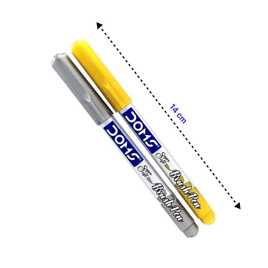 Doms Metallic Brush Pen Silver & Gold | Creative Art Pen