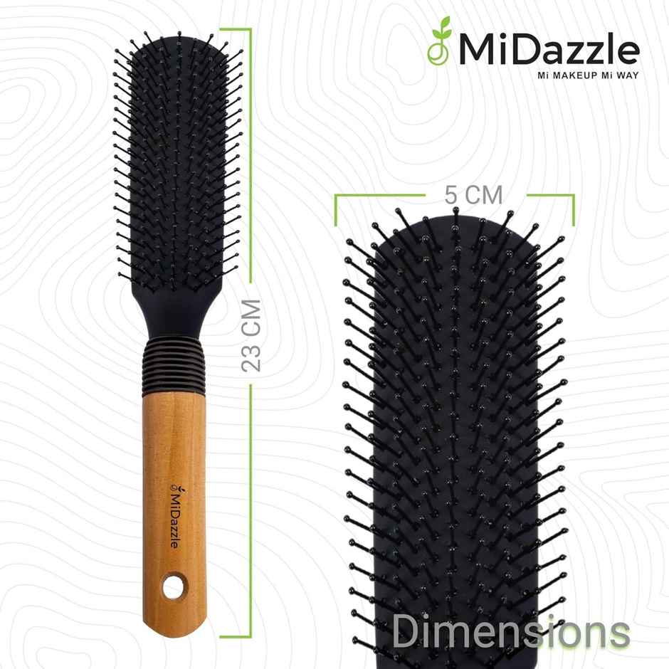 Midazzle Premium Flat Wooden Handle Hair Brush |MIHB0036
