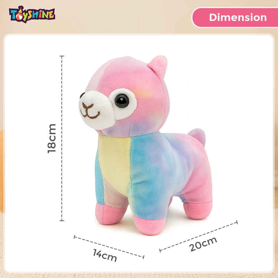 Spanker Rainbow Alpaca Soft Toy Colorful Plush Alpaca for Kids | 18 cm