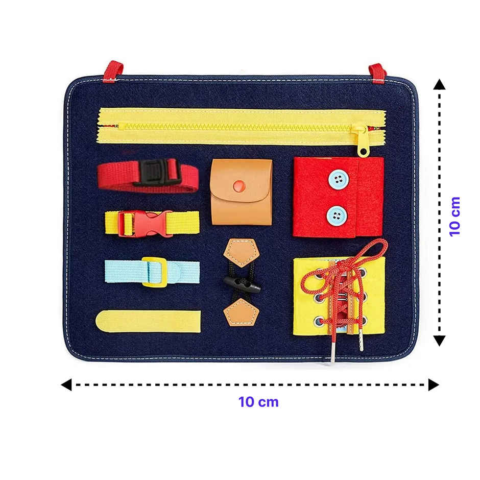 Kidology Montessori Busy Board for Toddlers Fine Motor Skills Activity Board with Zippers