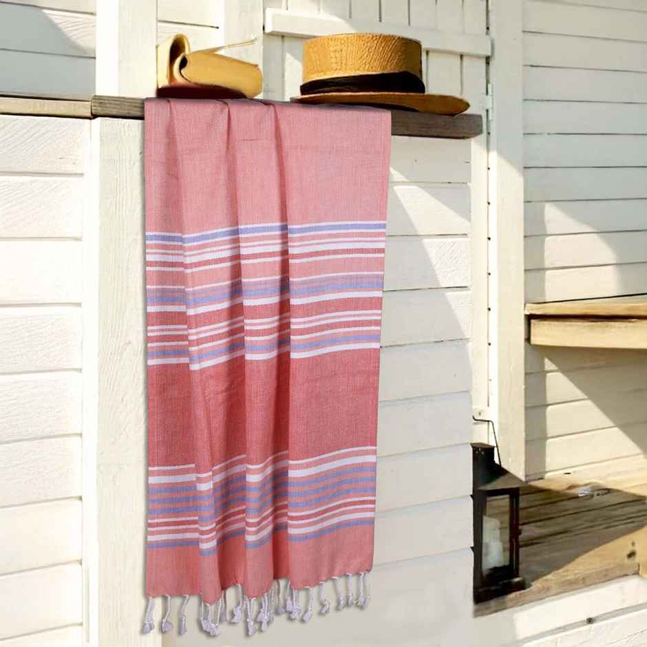 Bianca Ultra Soft Turkish Hammam Towel 100% Cotton | Bath Towel | Jadore Stripe | Pink