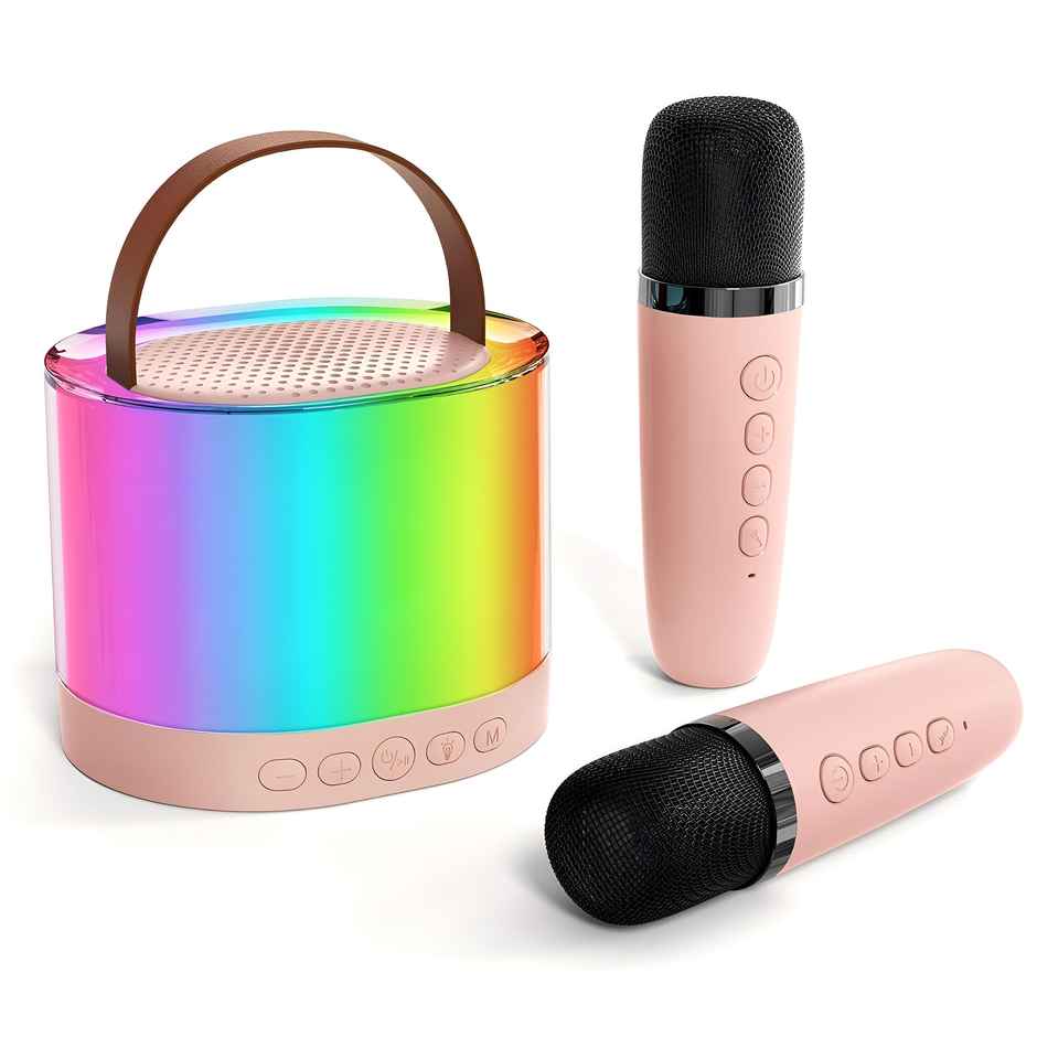Toyshine Oval Bluetooth Speaker With Lights & Karaoke Microphones - Ages 4+