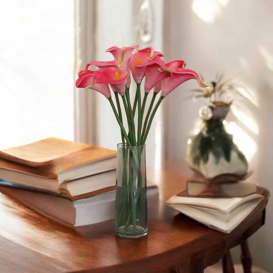 Tied Ribbons 10 Pcs Artificial Calla Lily Flowers Bunch