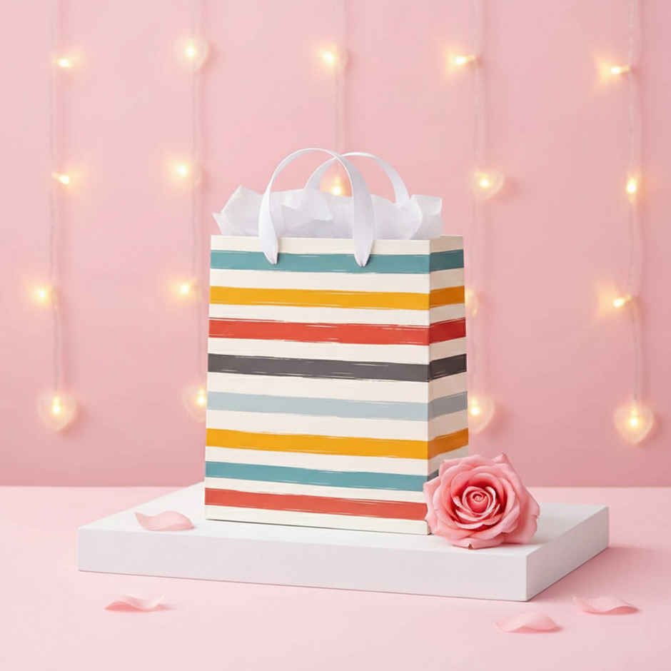 Multi Stripe Artistic Gift Bag | Medium | Bright Storey