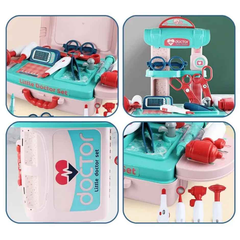 Fablue Portable Doctor Play Set Toy for Kids -Convertible Suitcase Doctor Set For Boys and Girls With Accessories