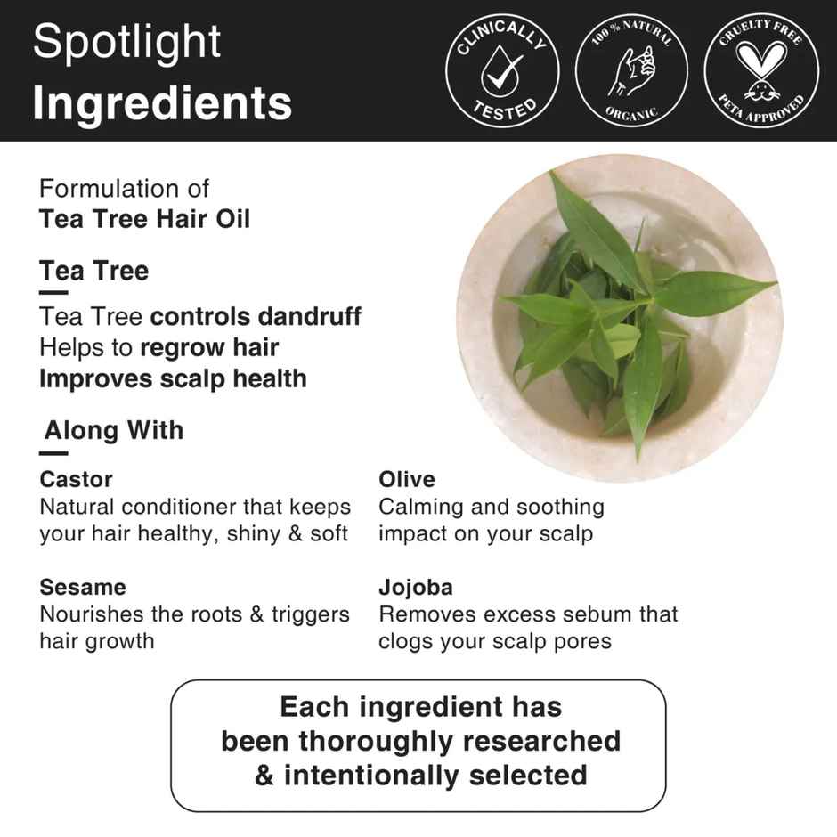 Soulflower Tea Tree Scalp and Anti Dandruff Hair Oil