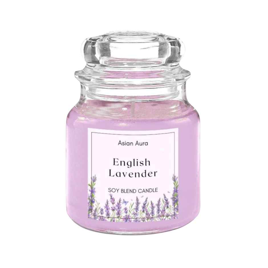 Scented Jar Candle | English Lavender | Fragranced 70G Wax | Asian Aura