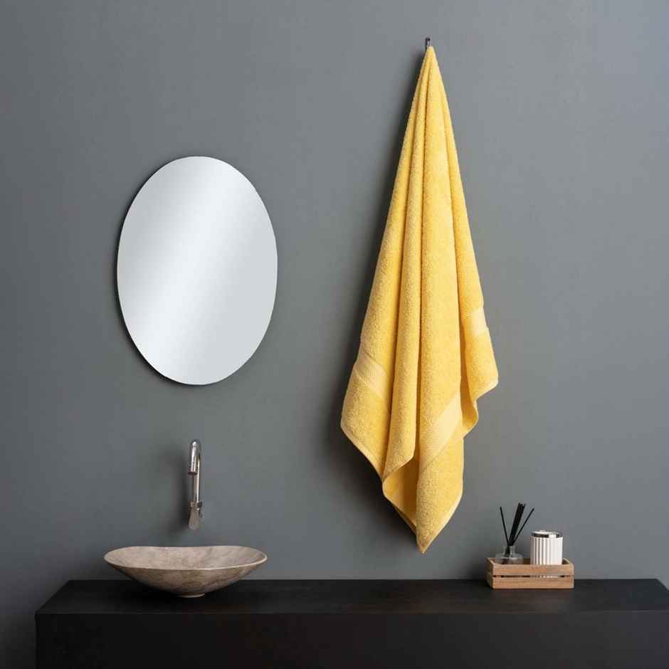 DDECOR Highly Durable Good Absorbency Cotton 500 GSM Bath Towel - Yellow