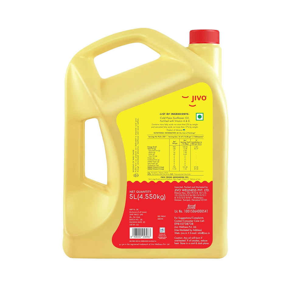 Jivo Sunflower Cold Pressed Oil | Healthy Cooking Oil