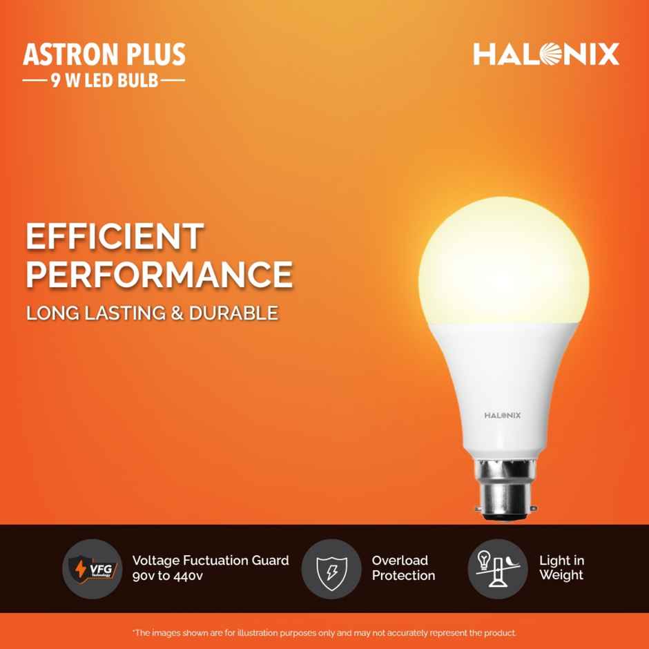 Halonix 9W Yellow Warm White Led Bulb | B22 Base Holder