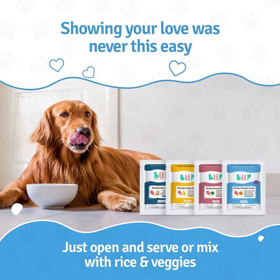 BLEP 100% Natural Chicken Dog Food | 4 Recipes | 4 Packs | Zero Preservatives