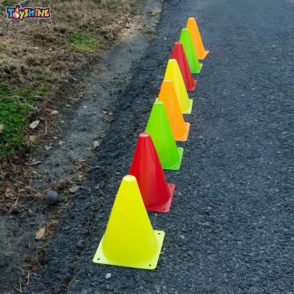 Toyshine 6 Inch Plastic Stacking Cones for Sports Training - Set of 6 | Multicolor