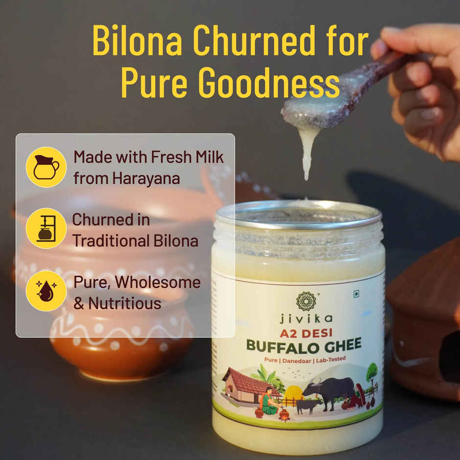 Jivika A2 Desi Buffalo Ghee | Traditionally Churned Bilona Method