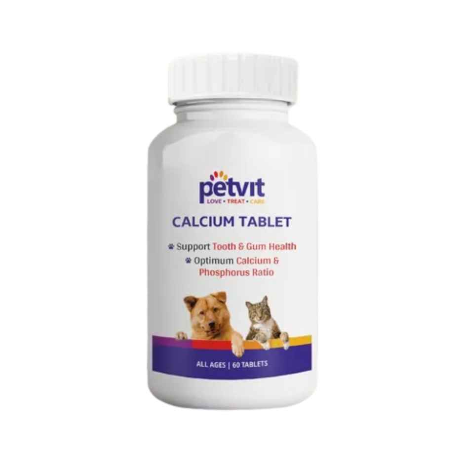 Petvit Calcium Tablet For Dog And Cat For Stronger Bones - 60 Chewable Tablets
