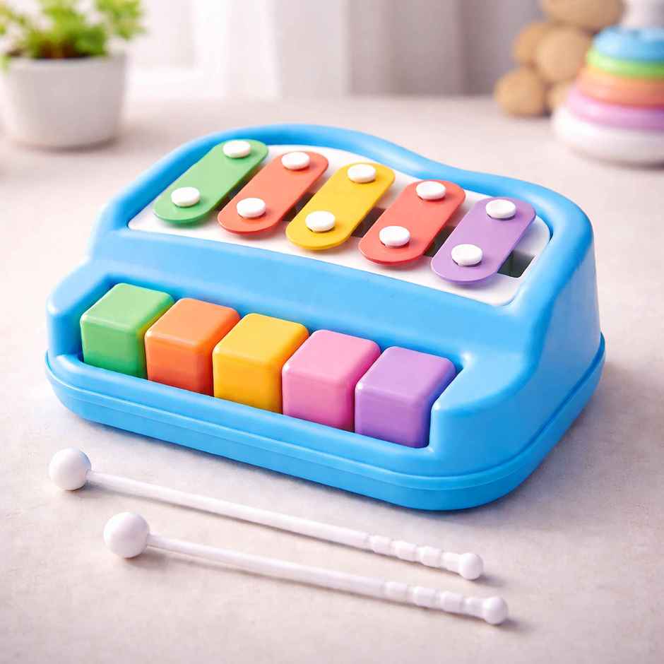 Toyshine Musical Xylophone And Mini Piano, Non Toxic, Non-Battery, Assorted Color