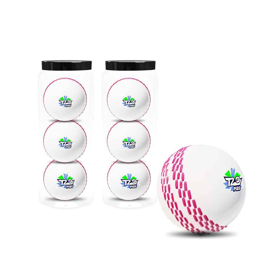 Jaspo Synthetic T-20 Plus Practice Cricket Ball (Pack Of 6) (White)
