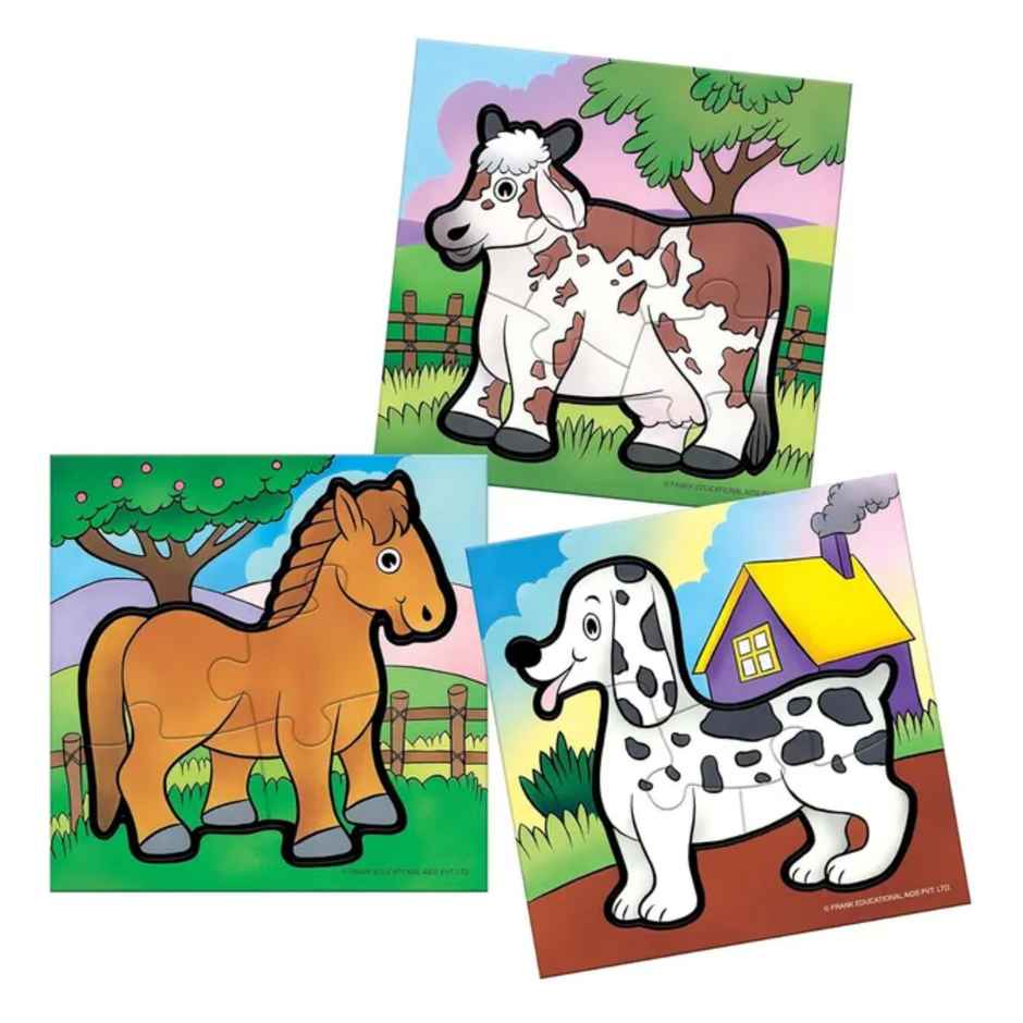 Frank Animals - A Set Of 3 First Puzzles - 4, 5 & 6 Pieces