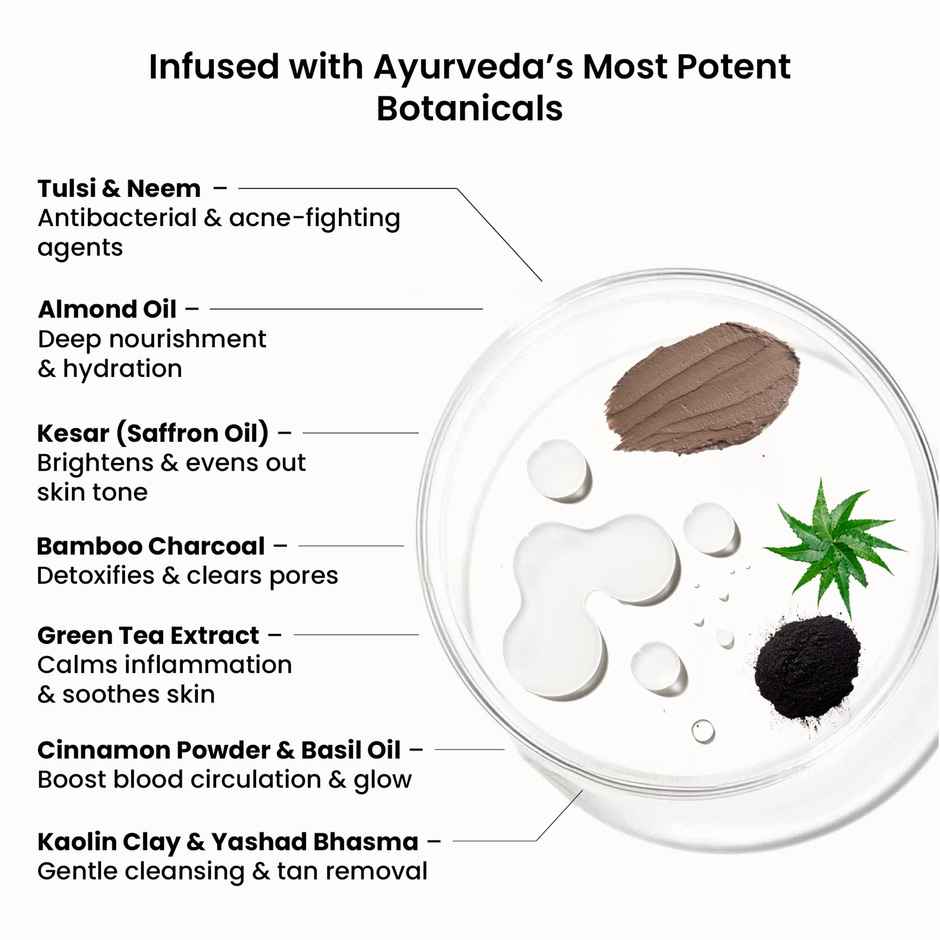 Wild Oak Tulsi, Neem and Kesar Face Scrub and Mask | Anti Acne, De-Tan, Open Pores and Pigmentation