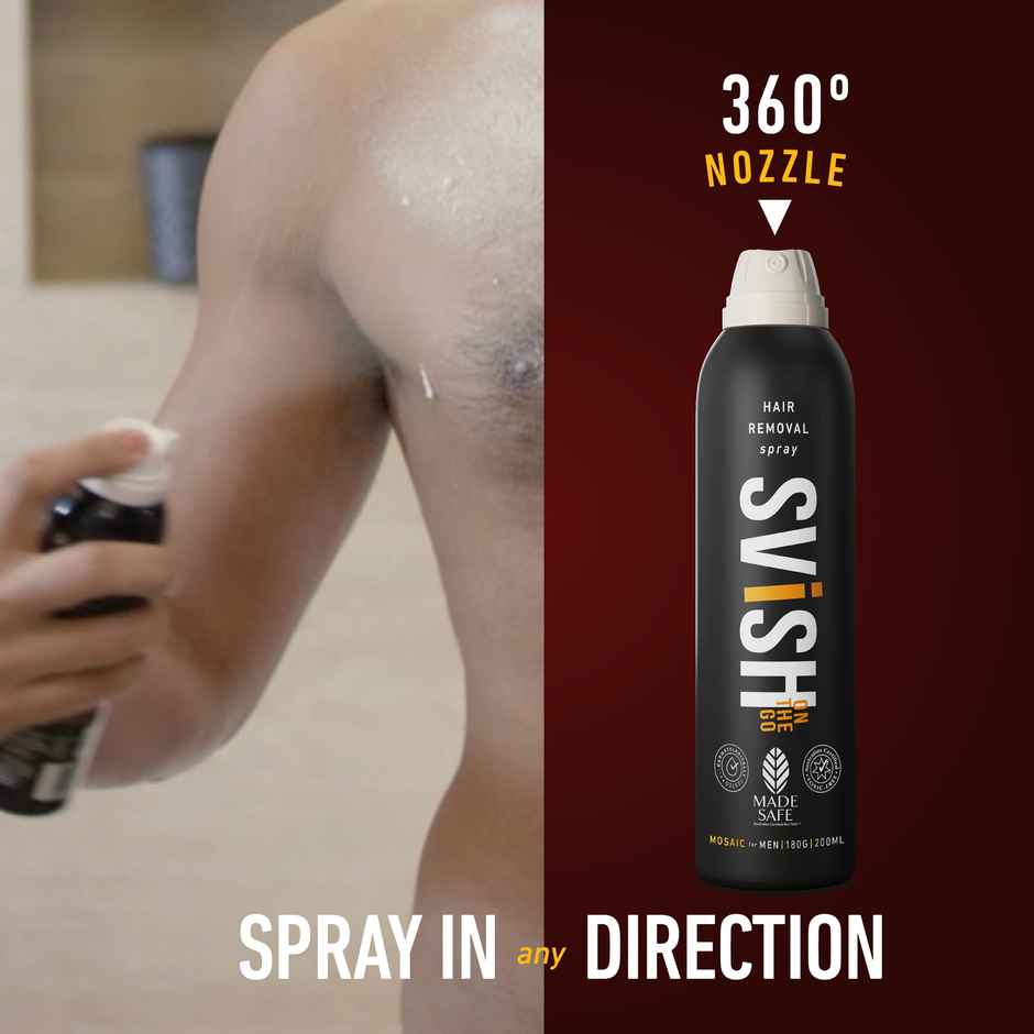 SVISH ON-THE-GO Hair Removal Spray For Men Made Safe Certified Combo