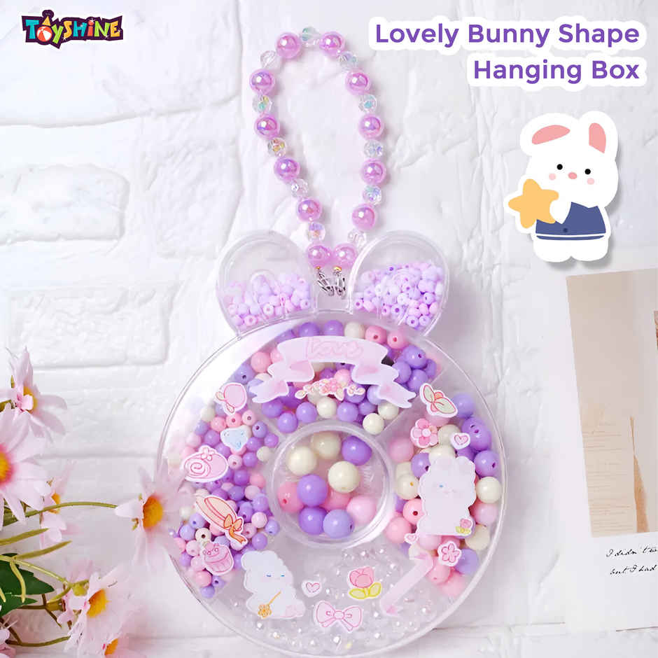 Toyshine Diy Jewellery Bead Set with Bunny Box For Making Bracelets-Necklaces and Earrings | Age 6+