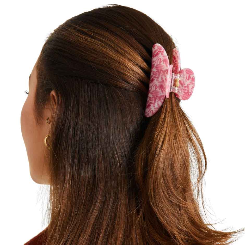 Accessorize London Women Pink Printed Claw Clip