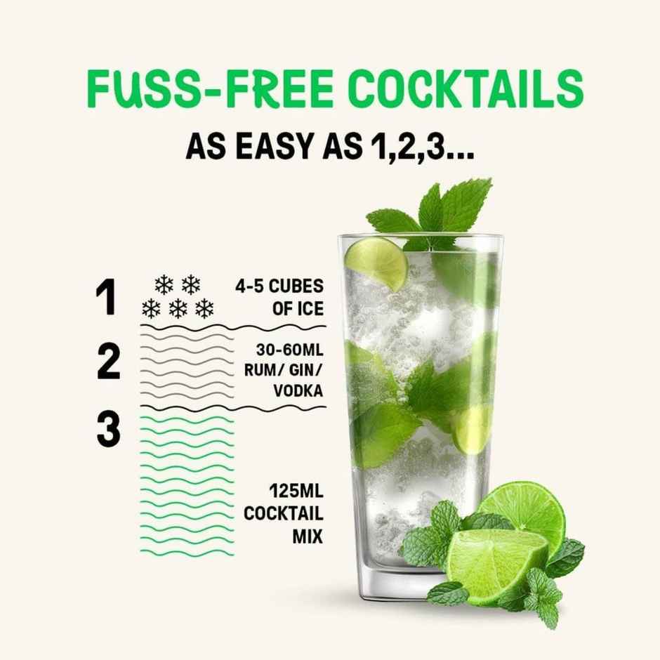 Tipsy Tiger Mojito Mocktail Cocktail Mix With Lemon & Mint